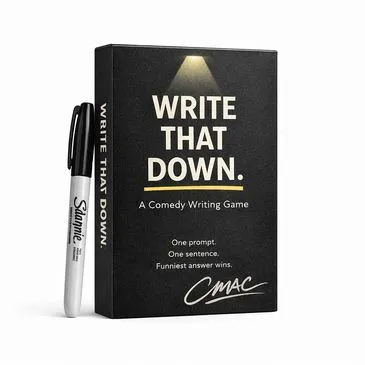 Write That Down comedy writing game with Sharpie pen